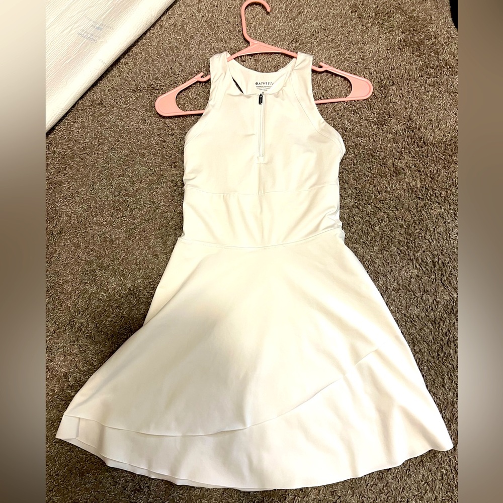 Athleta cutout tennis White Sleeveless Dress!